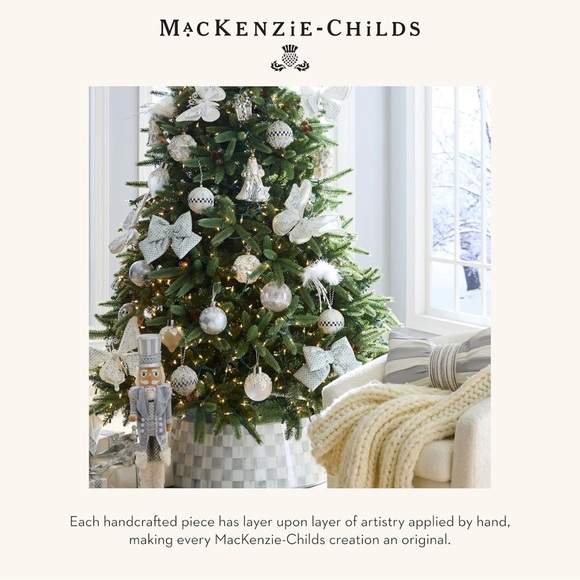 Mackenzie-Childs 🌟 Sterling Check Large Plush Bow 🎊 - Picture 6 of 11